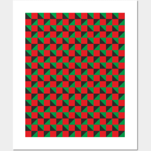 Geometric square shapes,Christmas pattern Posters and Art